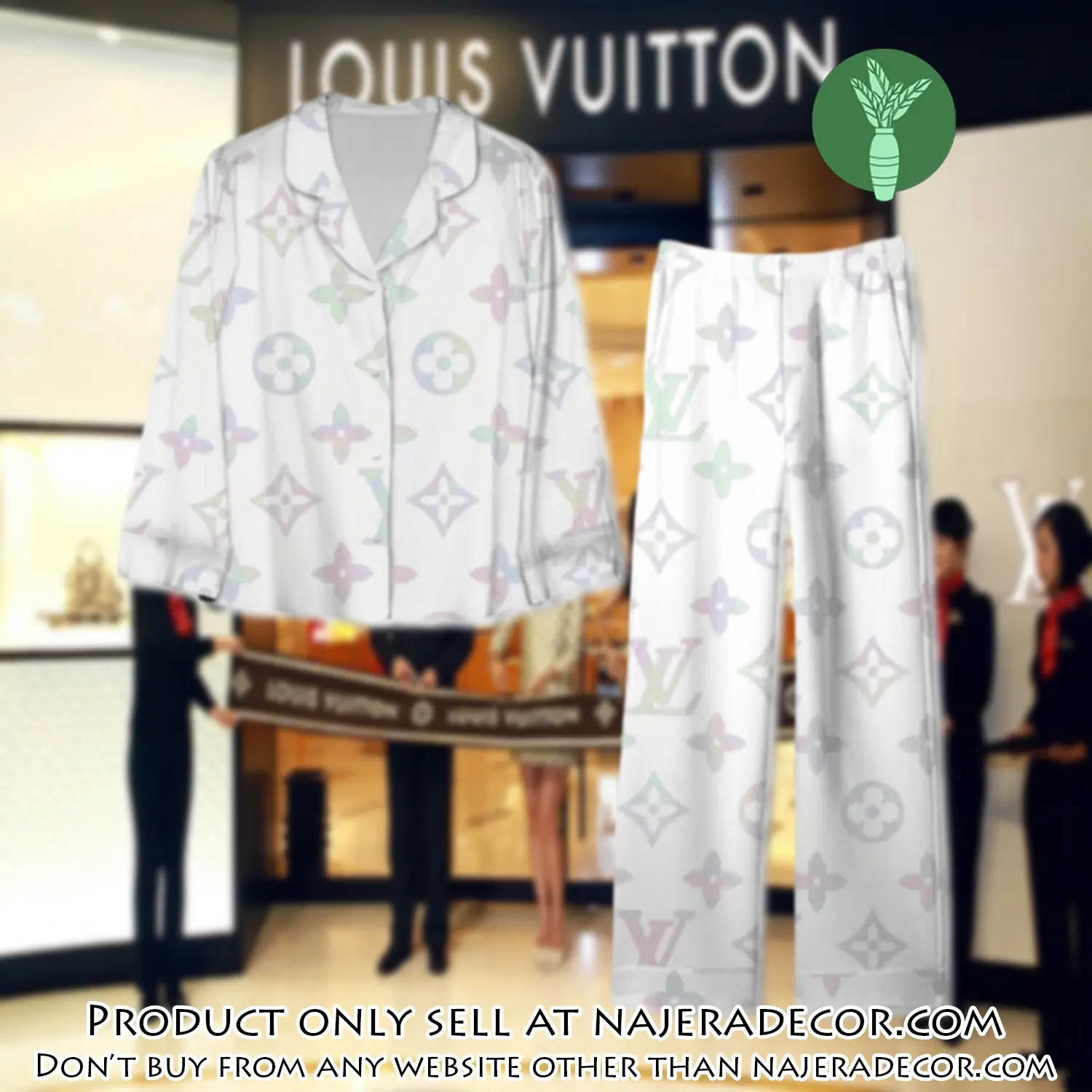 Trending luxury lv satin pajama set pjs1105 njr3801974